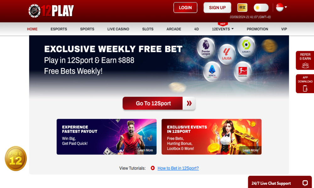 12play casino free credit